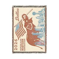 Dallas Elephant Skyline Woven Blanket — Front | Dallas Republican Convention