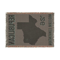 Texas Trump Green/Purple Woven Blanket — Back | Dallas Republican Convention