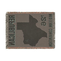 Texas Trump Green/Purple Woven Blanket — Back | Dallas Republican Convention