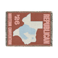 Texas Trump Blue/Red Woven Blanket — Front | Dallas Republican Convention
