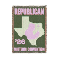Texas Trump Green/Purple Woven Blanket — Front | Dallas Republican Convention