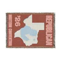 Texas Trump Blue/Red Woven Blanket — Front | Dallas Republican Convention