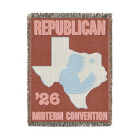 Texas Trump Blue/Red Woven Blanket — Front | Dallas Republican Convention