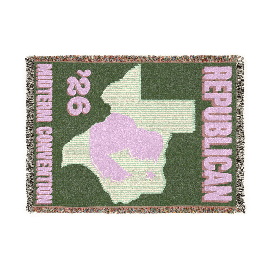 Texas Trump Green/Purple Woven Blanket — Front | Dallas Republican Convention