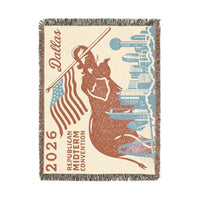 Dallas Elephant Skyline Woven Blanket — Front | Dallas Republican Convention