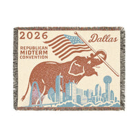 Dallas Elephant Skyline Woven Blanket — Front | Dallas Republican Convention