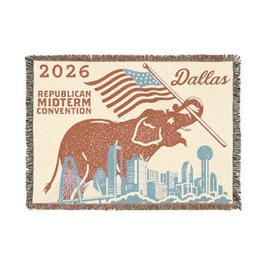 Dallas Elephant Skyline Woven Blanket — Front | Dallas Republican Convention