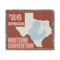 Texas Trump Blue/Red Woven Blanket — Front | Dallas Republican Convention
