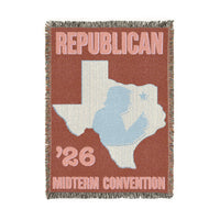 Texas Trump Blue/Red Woven Blanket — Front | Dallas Republican Convention