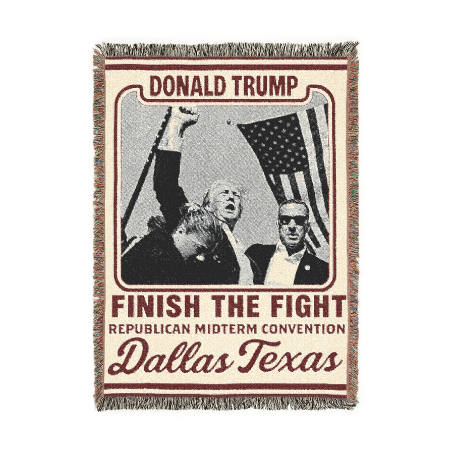 Trump Finish the Fight Woven Blanket — Front | Dallas Republican Convention