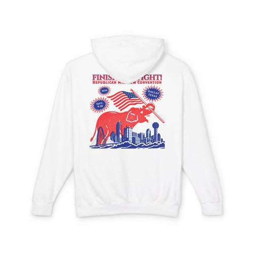 Collector's Finish the Fight Hoodie — Back, White | Dallas Republican Convention