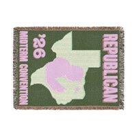 Texas Trump Green/Purple Woven Blanket — Front | Dallas Republican Convention