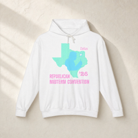 Texas Trump Green/Blue/Pink Hoodie — Front, White | Dallas Republican Convention