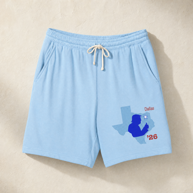Texas Trump Navy/Red Lounge Shorts — Front, Hydrangea | Dallas Republican Convention