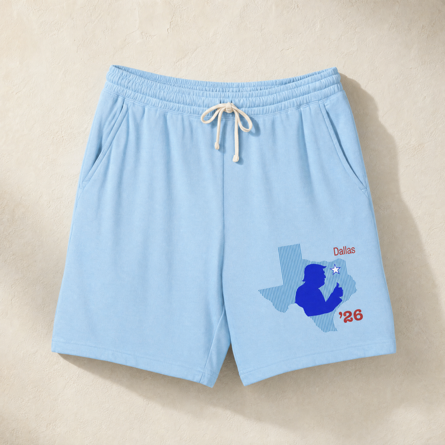 Texas Trump Navy/Red Lounge Shorts — Front, Hydrangea | Dallas Republican Convention