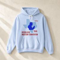 Texas Trump Navy/Red Hoodie — Front, Hydrangea | Dallas Republican Convention