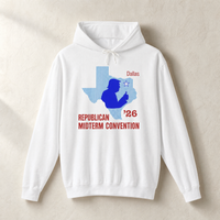 Texas Trump Navy/Red Hoodie — Front, White | Dallas Republican Convention