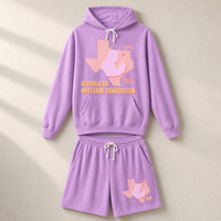 Texas Trump Sunburst Set — Hoodie + Shorts — Set, Neon Violet | Dallas Republican Convention