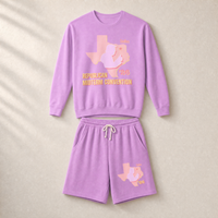 Texas Trump Sunburst Set — Crewneck + Shorts — Set, Neon Violet | Dallas Republican Convention