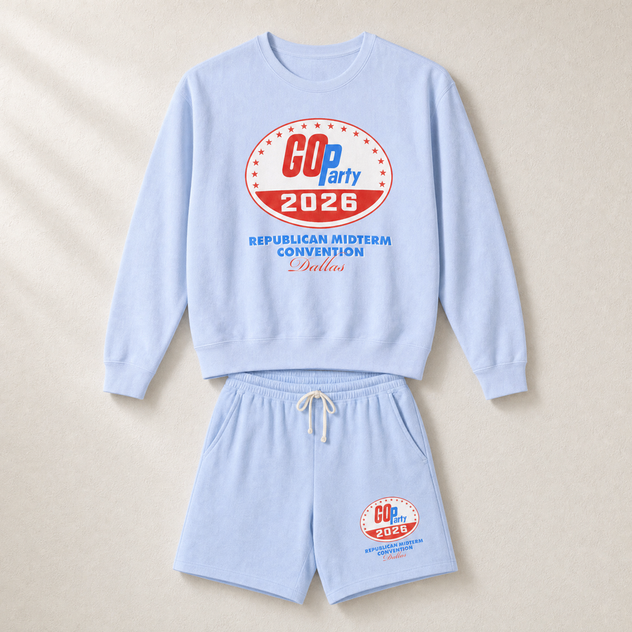 GO-Party! 2026 Set — Crewneck + Shorts — Set, Hydrangea | Dallas Republican Convention