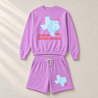 Texas Trump Baby-Blue/Red Set — Crewneck + Shorts — Set, Neon Violet | Dallas Republican Convention