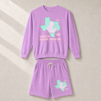 Texas Trump Green/Pink Set — Crewneck + Shorts — Set, Neon Violet | Dallas Republican Convention