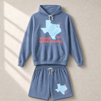Texas Trump Baby-Blue/Red Set — Hoodie + Shorts — Set, Blue Jean | Dallas Republican Convention
