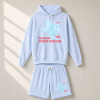 Texas Trump Baby-Blue/Red Set — Hoodie + Shorts — Set, Hydrangea | Dallas Republican Convention