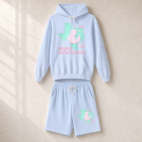 Texas Trump Green/Pink Set — Hoodie + Shorts — Set, Hydrangea | Dallas Republican Convention
