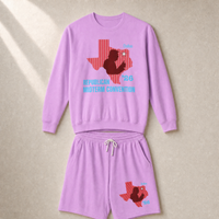 Texas Trump Red/Baby-Blue Set — Crewneck + Shorts — Set, Neon Violet | Dallas Republican Convention