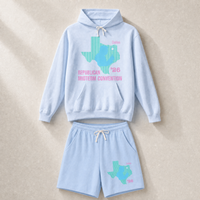 Texas Trump Green/Blue/Pink Set — Hoodie + Shorts — Set, Hydrangea | Dallas Republican Convention