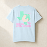 Texas Trump Green/Orange/Pink 2-Sided Tee — Back, Chambray | Dallas Republican Convention
