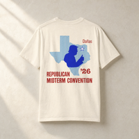 Texas Trump Navy/Red 2-Sided Tee — Back, Ivory | Dallas Republican Convention