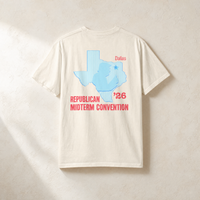 Texas Trump Baby-Blue/Red 2-Sided Tee — Back, Ivory | Dallas Republican Convention