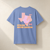 Texas Trump Sunburst 2-Sided Tee — Back, Washed Denim | Dallas Republican Convention
