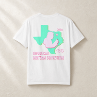 Texas Trump Green/Pink 2-Sided Tee — Back, White | Dallas Republican Convention