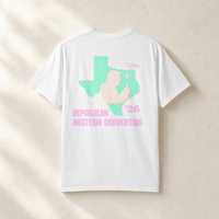 Texas Trump Green/Orange/Pink 2-Sided Tee — Back, White | Dallas Republican Convention