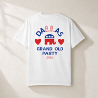 Dallas ♥ GOP + Boots 2-Sided Tee — Back, White | Dallas Republican Convention