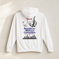 Retro Convention Hoodie — Back, White | Dallas Republican Convention