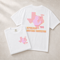Texas Trump Sunburst 2-Sided Tee — Front-Back Combo, White | Dallas Republican Convention