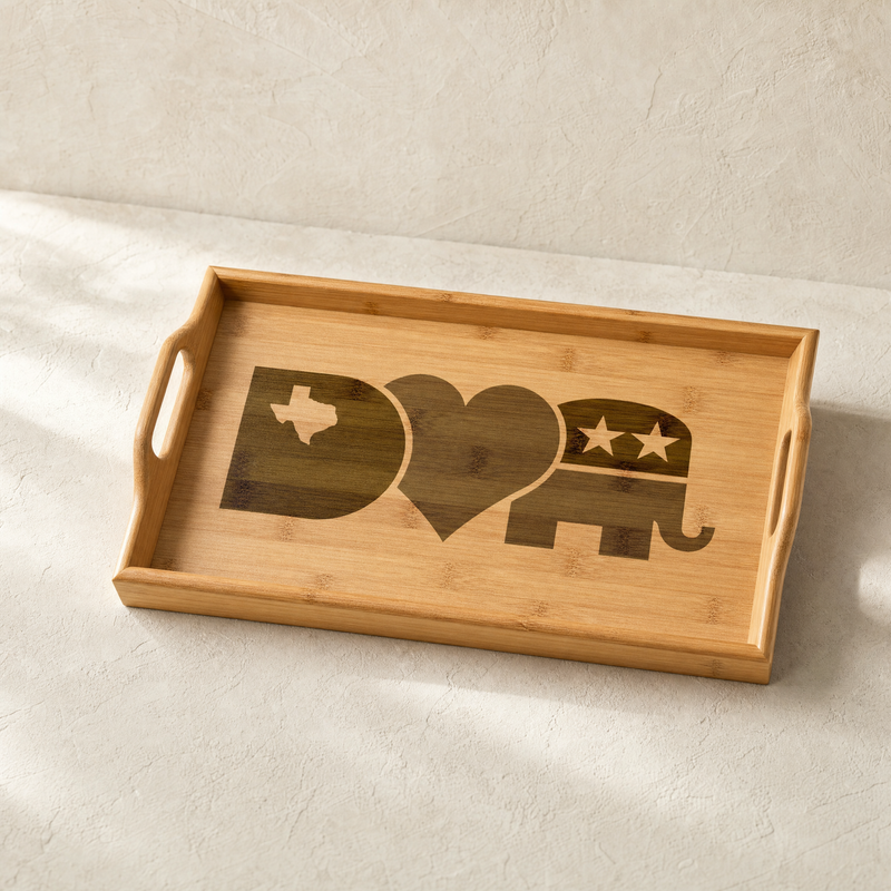 Dallas ♥ GOP Bamboo Serving Tray — Front | Dallas Republican Convention