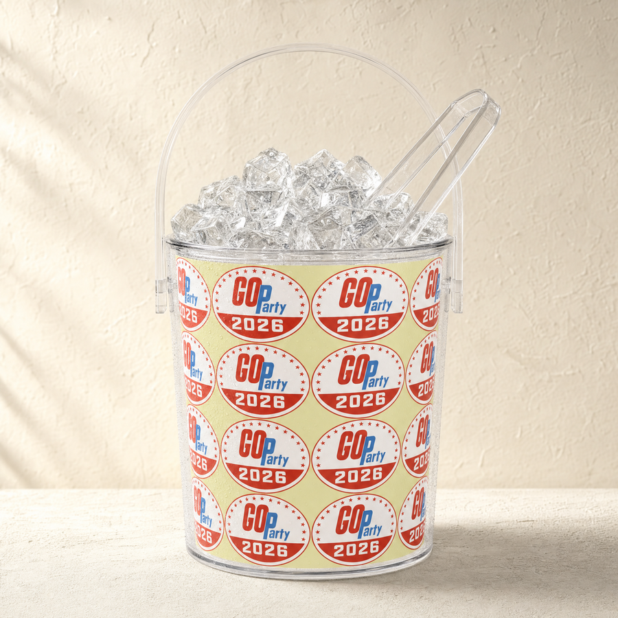 GO-Party! 2026 Butter Ice Bucket with Tongs — Front | Dallas Republican Convention