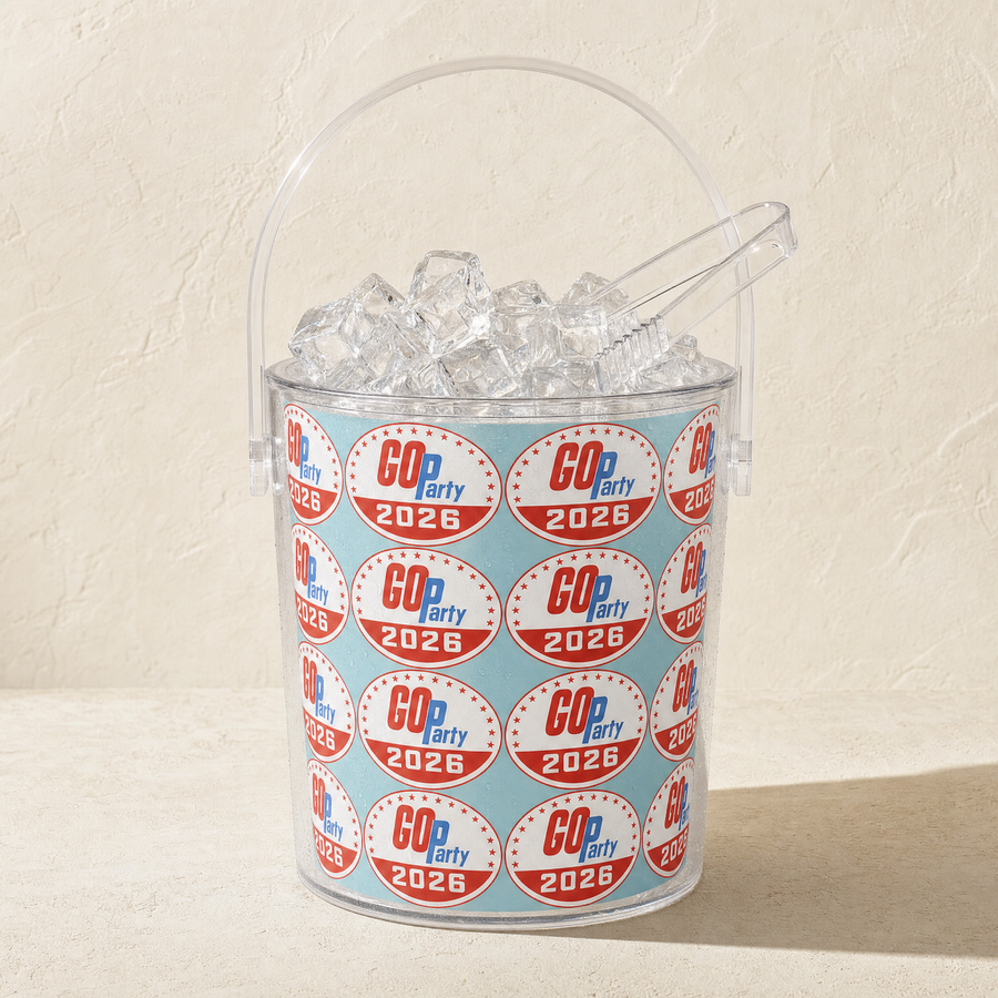 GO-Party! 2026 Seabreeze Ice Bucket with Tongs — Front | Dallas Republican Convention