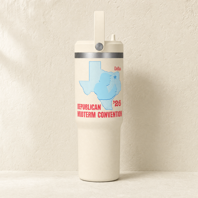 Texas Trump Baby-Blue/Red Tumbler 32oz — Front | Dallas Republican Convention