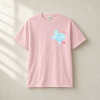 Texas Trump Baby-Blue/Red 2-Sided Tee — Front, Blossom | Dallas Republican Convention