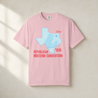 Texas Trump Baby-Blue/Red Tee — Front, Blossom | Dallas Republican Convention