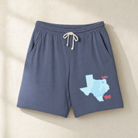 Texas Trump Baby-Blue/Red Lounge Shorts — Front, Blue Jean | Dallas Republican Convention