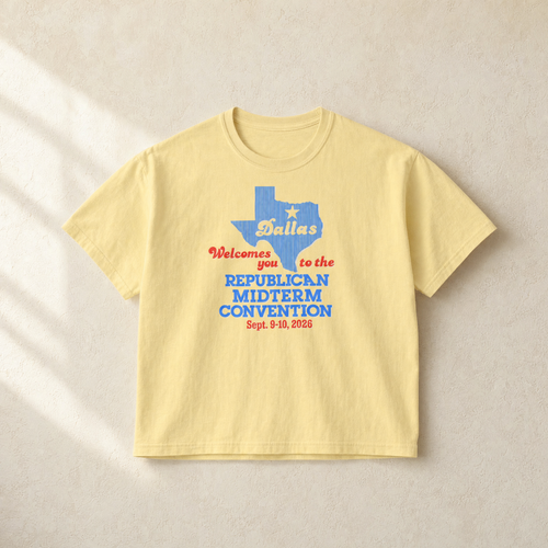 Dallas Welcomes You '26 Boxy Tee — Front, Butter | Dallas Republican Convention