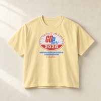 GO-Party! 2026 Boxy Tee — Front, Butter | Dallas Republican Convention