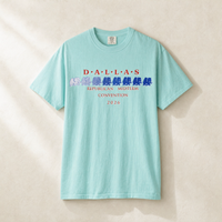 Dallas Blue Elephant Tee — Front, Chalky Mint | Dallas Republican Convention